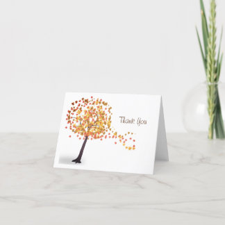 Carte de remerciement avec thème d'automne (intéri