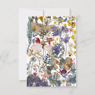 Carte de remerciement avec un collage de fleurs (b