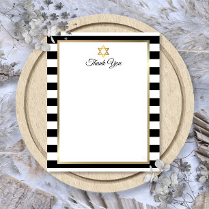 Carte de remerciement Bar Bat Mitzvah à rayures no