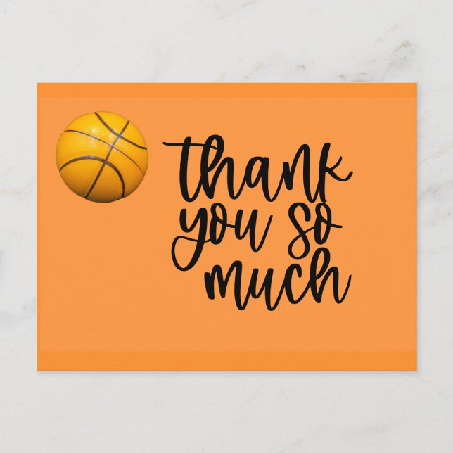 Carte de remerciement basketball avec basketball (Devant)