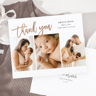 Carte de remerciement bébé photo budget Script 3
