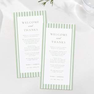 Carte de remerciement Bienvenue et Merci Vert Saug