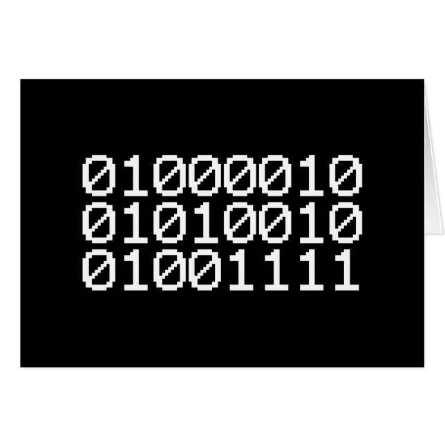 CARTE DE REMERCIEMENT BINARY BRO (Devant horizontal)
