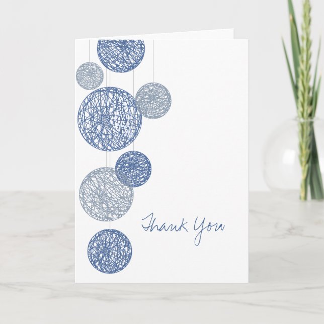 Carte de remerciement Blue Twine Globes (Devant)