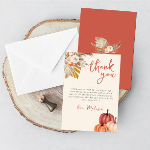 Carte de remerciement Boho Pumpkin Fall in Love wi