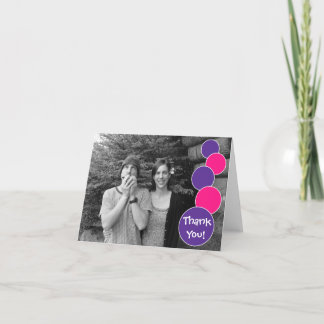 Carte de remerciement Bulles (Rose magenta / viole