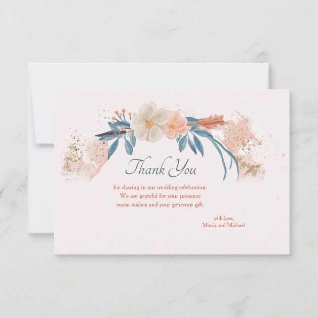 Carte de Remerciement Cadre Boho (Devant)