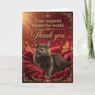 Carte de Remerciement Chat de Gratitude Royale