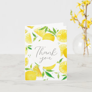 Carte de remerciement Citron Aquarelle Citrus