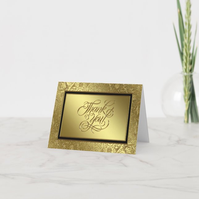 Carte de remerciement classique pour noces d'or (Devant)