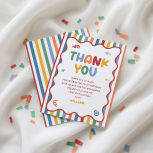 Carte de remerciement colorée pour un joyeux anniv
