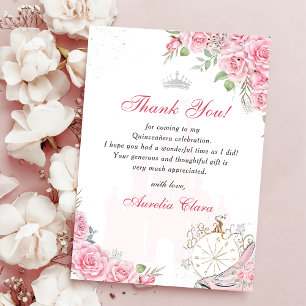 Carte de remerciement Couronne florale rose Quince