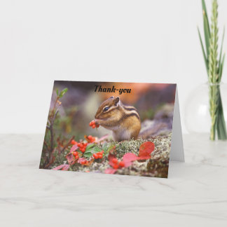 Carte de Remerciement Cute Chipmunk Avec Berries