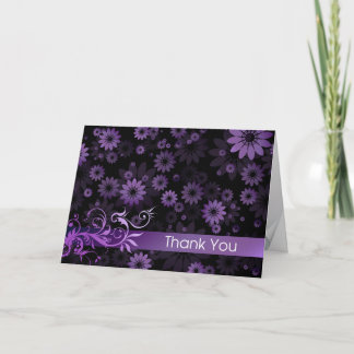 Carte de remerciement Daises Violettes