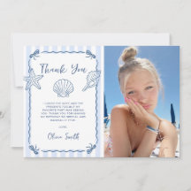 Carte de remerciement d'anniversaire à coquillages