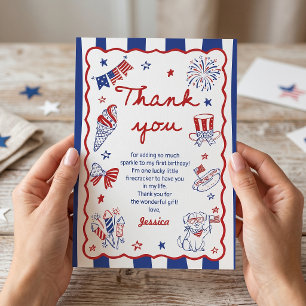 Carte de remerciement d'anniversaire à thème 4 jui