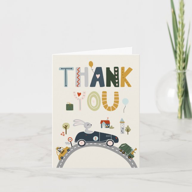 Carte de remerciement d'anniversaire Animaux Vinta (Devant)