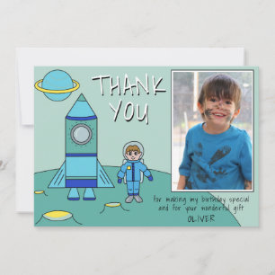 Carte de remerciement d'anniversaire avec photo de