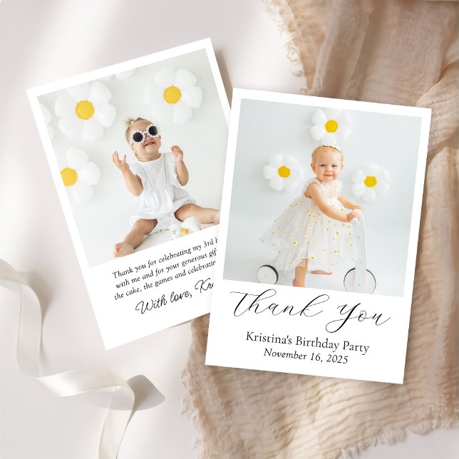Carte de remerciement d'anniversaire avec script p (Créateur téléchargé)
