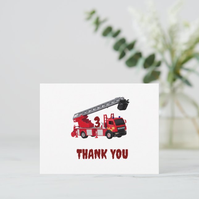 Carte de remerciement d'anniversaire Camion de pom (Debout devant)
