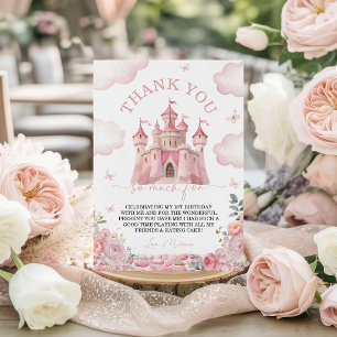 Carte de remerciement d'anniversaire Château Princ