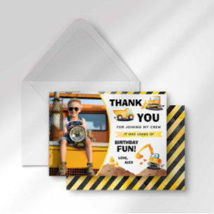 Carte de remerciement d'anniversaire de camion de 