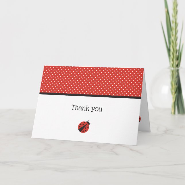 Carte de remerciement d'anniversaire de coccinelle (Devant)