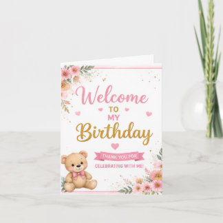 Carte de remerciement d'anniversaire douce avec ca