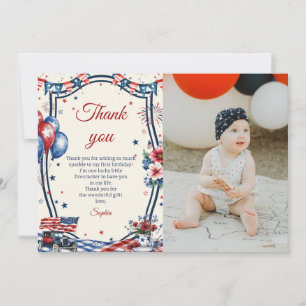Carte de remerciement d'anniversaire patriotique a