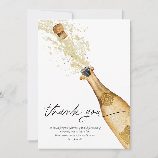 Carte de remerciement d'anniversaire pétillante Ch (Devant)