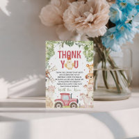 Carte de remerciement d'anniversaire pour animaux 