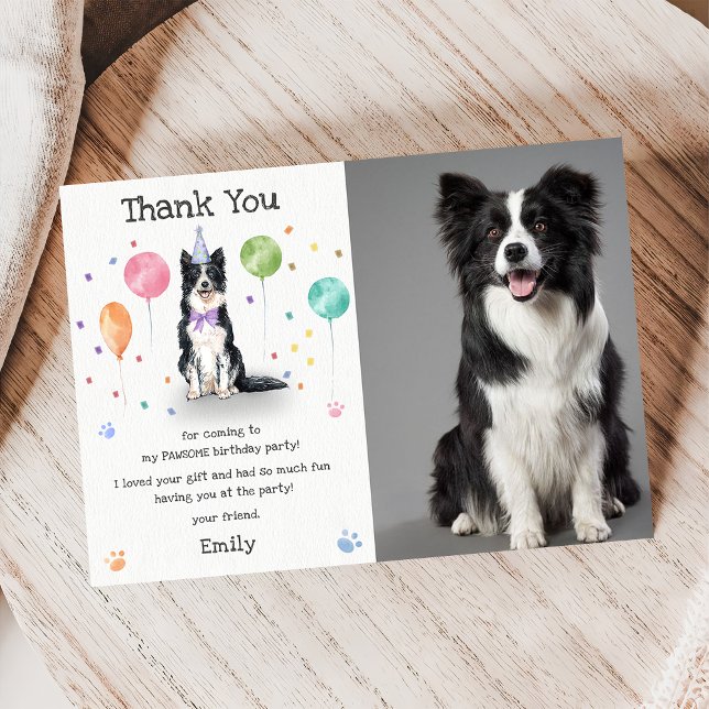 Carte de remerciement d'anniversaire pour chiot Bo (Créateur téléchargé)