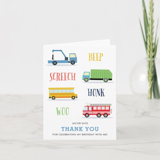 Carte de remerciement d'anniversaire pour enfant B (Devant)