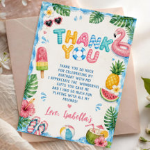 Carte de remerciement d'anniversaire pour fête au