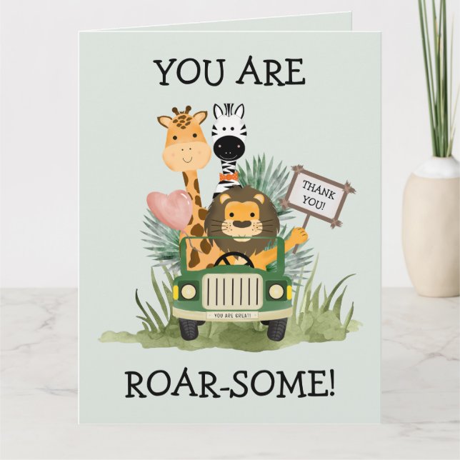 Carte de remerciement d'anniversaire pour les anim (Devant)