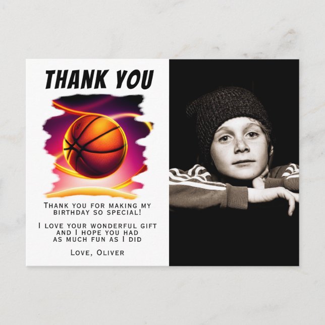 Carte de remerciement d'anniversaire pour sports d (Devant)