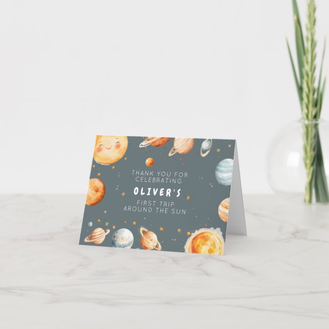 Carte de remerciement d'anniversaire Premier Tour  (Devant)