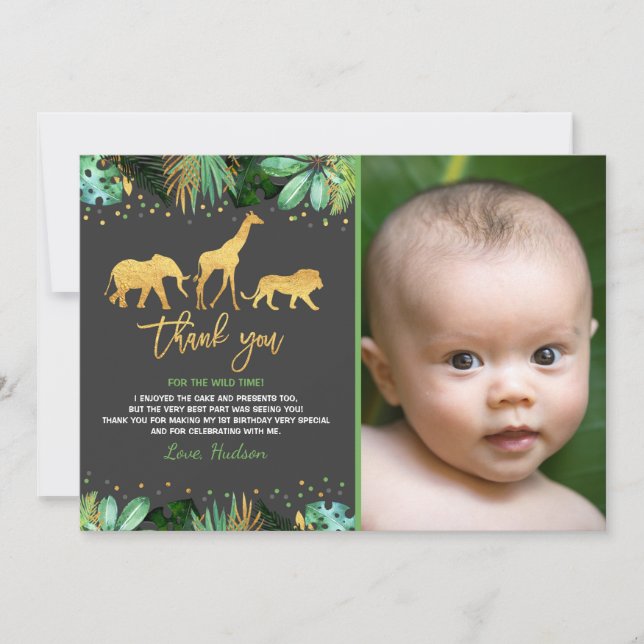 Carte de remerciement d'anniversaire Wild One Jung (Devant)