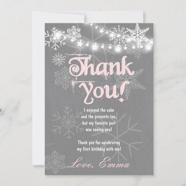 Carte de remerciement d'anniversaire Winter ONEder (Devant)