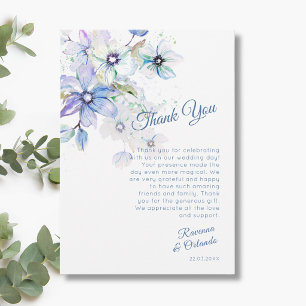 Carte de remerciement d'art botanique floral paste