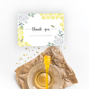 Carte de remerciement de babille floral abeille