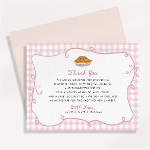 Carte de remerciement de baby shower Cutie Pie Pin