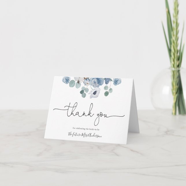 Carte de remerciement de Baby Shower mariage fleur (Devant)