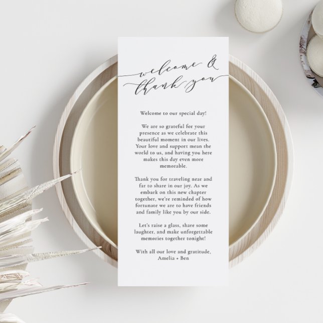 Carte de remerciement de bienvenue de mariage pers (Créateur téléchargé)