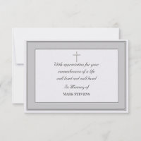 Carte de remerciement de condoléances simple