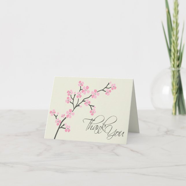 Carte de remerciement de créatrice Fleur de Cerisi (Devant)