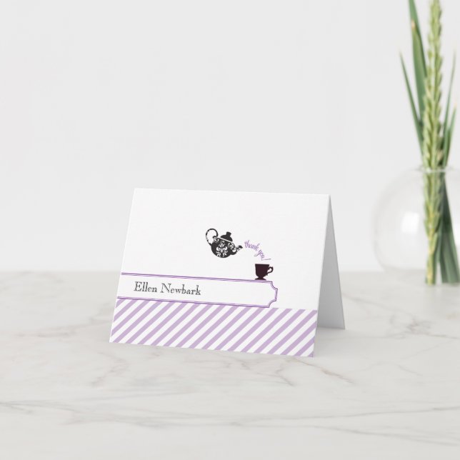 Carte de remerciement de douche de mariée - Violet (Devant)