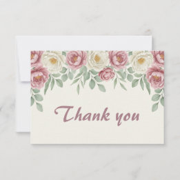 Carte de remerciement de fiançailles Dusty Rose Pe