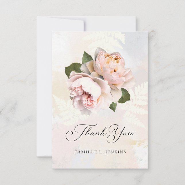 Carte de remerciement de fiançailles Fleur de Blus (Devant)