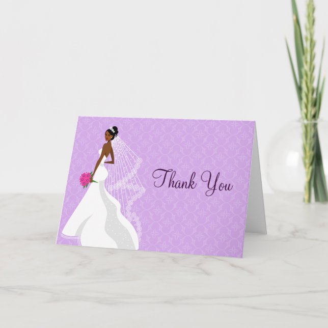 Carte de remerciement de fiançailles Flirty Lilac  (Devant)